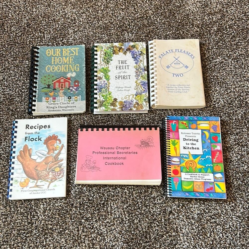 Vintage bundle lot 6 cookbooks - church cookbooks 90s Y2K